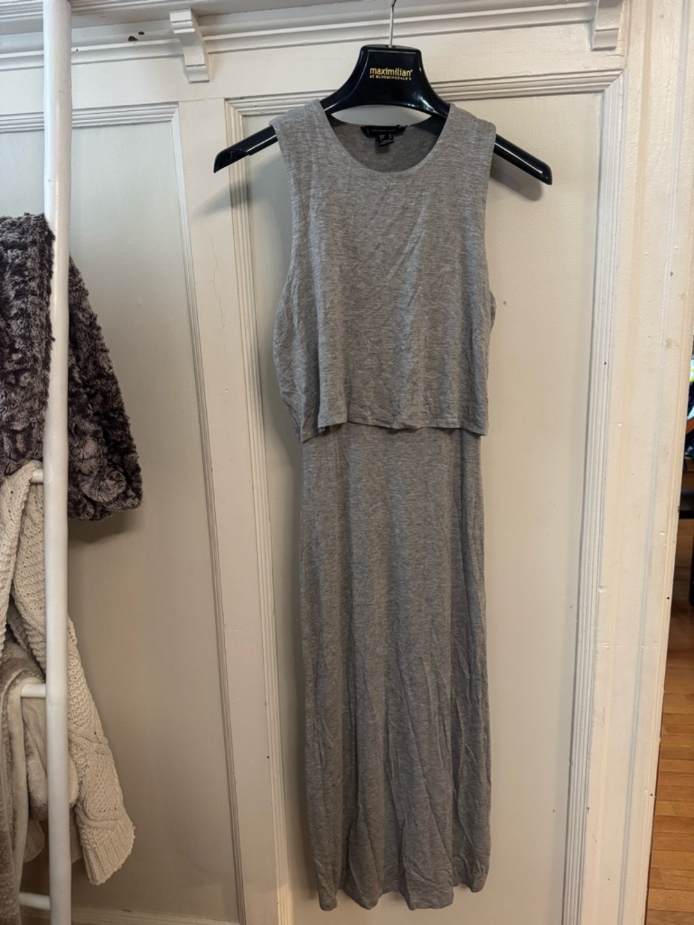 Atmosphere Gray Sleeveless Layered Maxi Dress